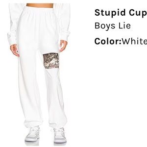 Boys Lie Stupid Cupid Sweatpants NWOT